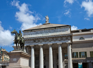 Fototapeta na wymiar Opera house Teatro Carlo Felice (1824). Genoa, Italy
