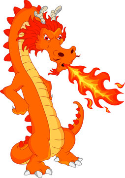 cute fire dragon cartoon