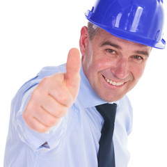 senior engineer showing you the thumbs up ok sign