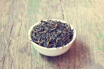 fresh green tea close up