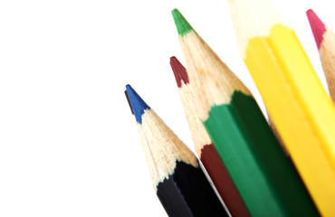 Obraz premium Colour Pencils Isolated On White Background