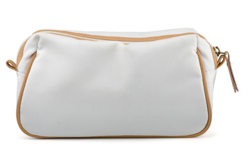 White textile cosmetic bag