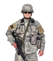 Fototapeta premium US soldier with rifle