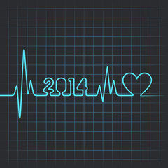 Illustration of heartbeat make 2014