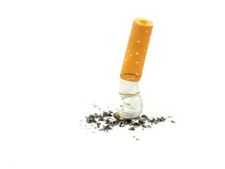 Cigarette butt. Stop smoking concept