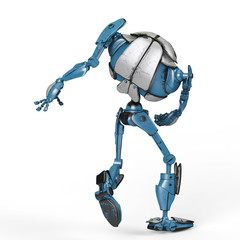 BLUE MEGA ROBOT RUNNING BACK VIEW