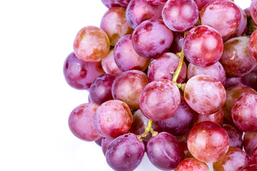 Bunch of red grape on white background
