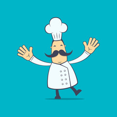 chef in various poses for use in advertising, presentations,
