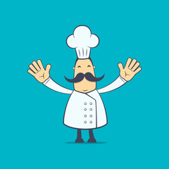 chef in various poses for use in advertising, presentations,