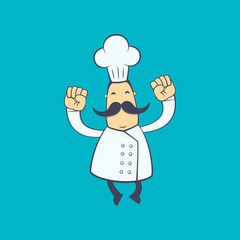 chef in various poses for use in advertising, presentations,