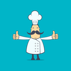 chef in various poses for use in advertising, presentations,