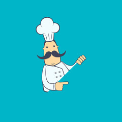 chef in various poses for use in advertising, presentations,