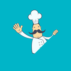 chef in various poses for use in advertising, presentations,