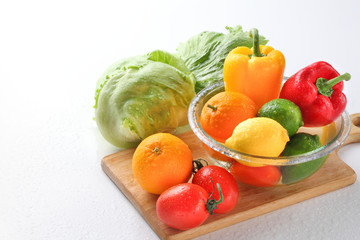 Various vegetables, fruit