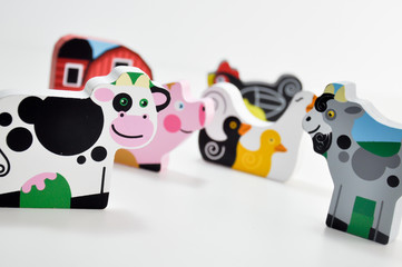 wood toy animal farm 