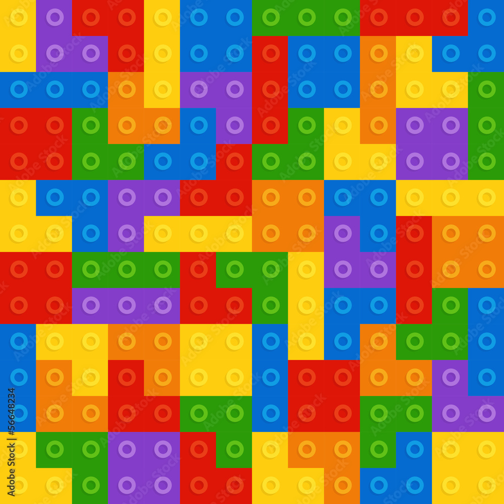 Aufkleber Color constructor blocks seamless pattern