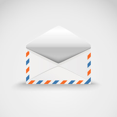 Open white envelope. Vector template ready for a content