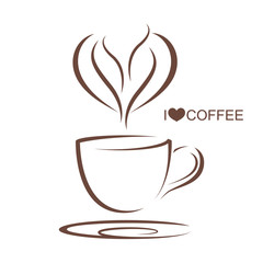 Coffee cup isolated white background