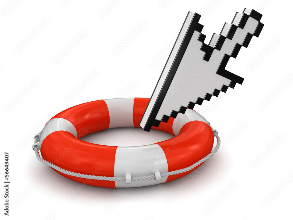 Poster cursor and lifebuoy (clipping path included)