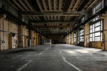 Industrial interior of an old factory