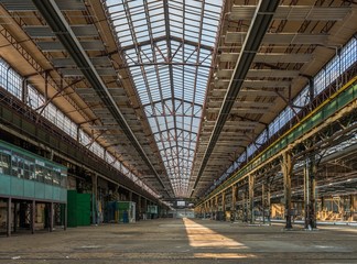 Industrial interior of an old factory