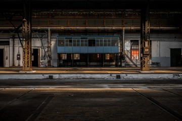 Fototapeta na wymiar Industrial interior of an old factory