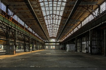 Fototapeta na wymiar Industrial interior of an old factory