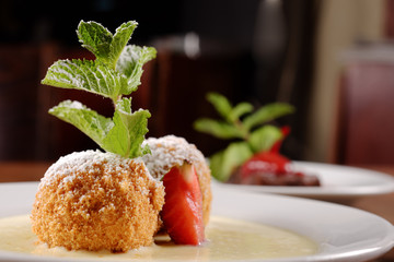 Delicious hungarian dessert closeup