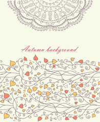 Autumn background with lace vector
