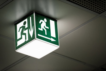 Exit sign on the wall