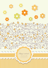 Autumn background with lace vector