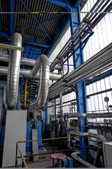 Industrial pipes in a thermal power plant