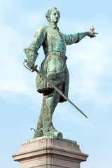 Obraz premium Charles XII of Sweden. Ancient monument installed in 1868 year