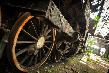 Fototapeta na wymiar Part of an old industrial train