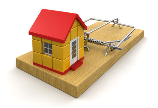 Mousetrap and house (clipping path included)