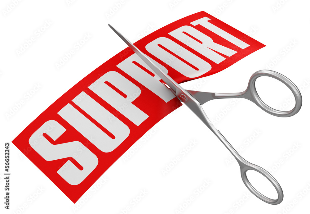 Poster scissors and support (clipping path included)