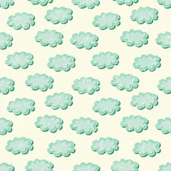 Poster Im Rahmen clouds shabby seamless pattern, vector illustration © illucesco