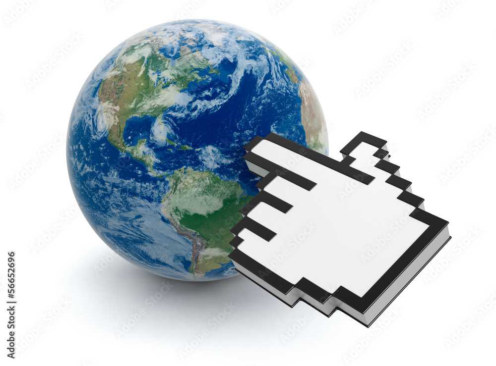 Poster cursor and globe (clipping path included)