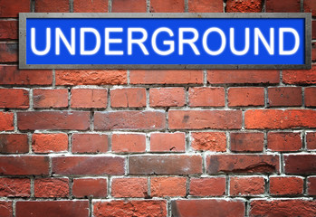 Underground brick wall