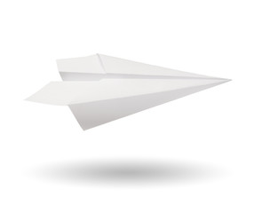 Paper plane isolated on white background