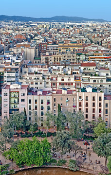 Aerial view of Barcelona from Sagrada Familia