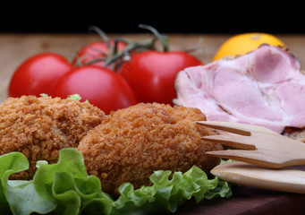 Chicken Kiev and sandwich