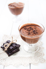 Dark and delicate chocolate mousse