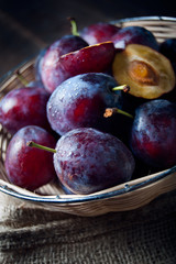 Basket full of autumn fruits
