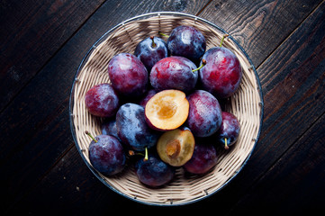 Basket full of autumn fruits