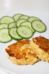 Cucumbers and Crab Cakes