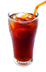 cold soft drink on white background