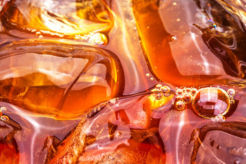 close up cold soft drink and ice © klaikungwon