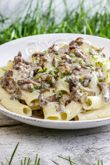 Macaroni with mushrooms