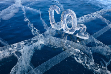 Icy chemical formula of carbon dioxide CO2